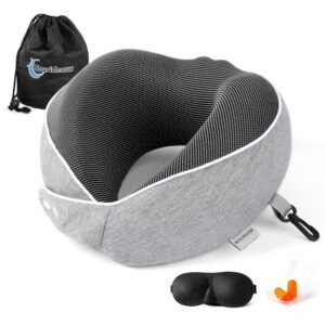 Nourideaux Comfy Travel Neck Pillow Aeroplane & Car Gray