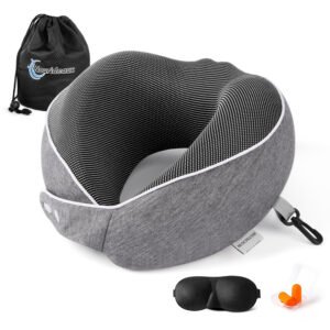 Nourideaux Comfy Neck Pillow Travel Aeroplane & Car Dark Grey