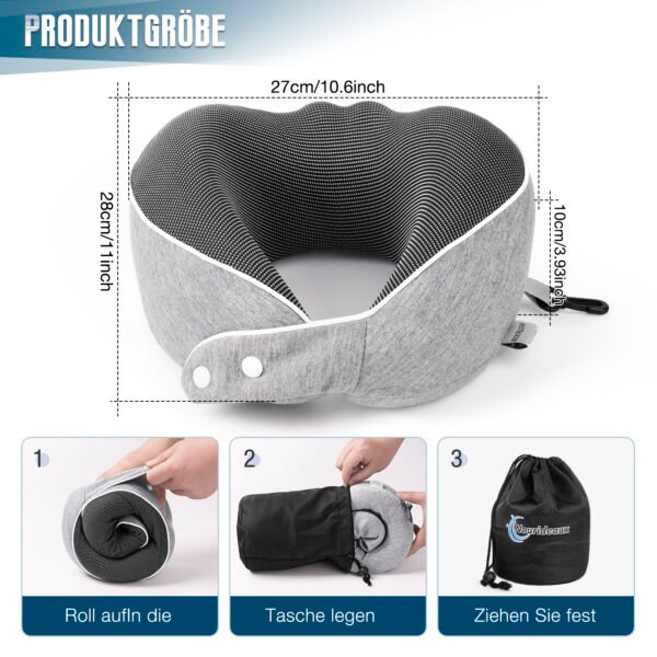 Nourideaux Comfy Travel Neck Pillow Aeroplane & Car Gray - Image 2