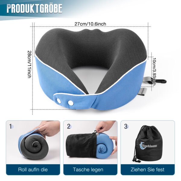 Nourideaux Comfy Travel Neck Pillow Aeroplane & Car Blue - Image 2