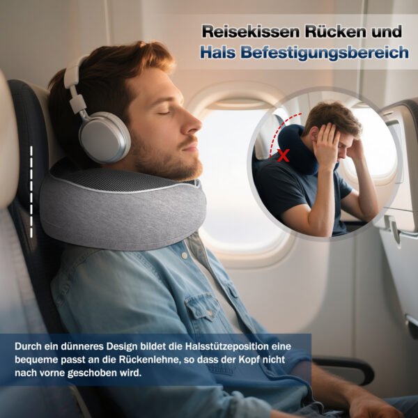 Nourideaux Comfy Travel Neck Pillow Aeroplane & Car Gray - Image 3