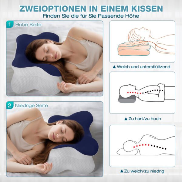 Nourideaux Pillow Neck Pain Memory Foam Ergonomic Pillow - Image 4