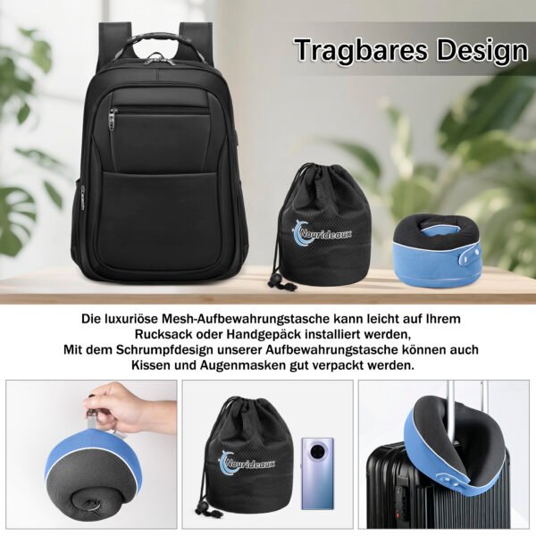 Nourideaux Comfy Travel Neck Pillow Aeroplane & Car Blue - Image 5
