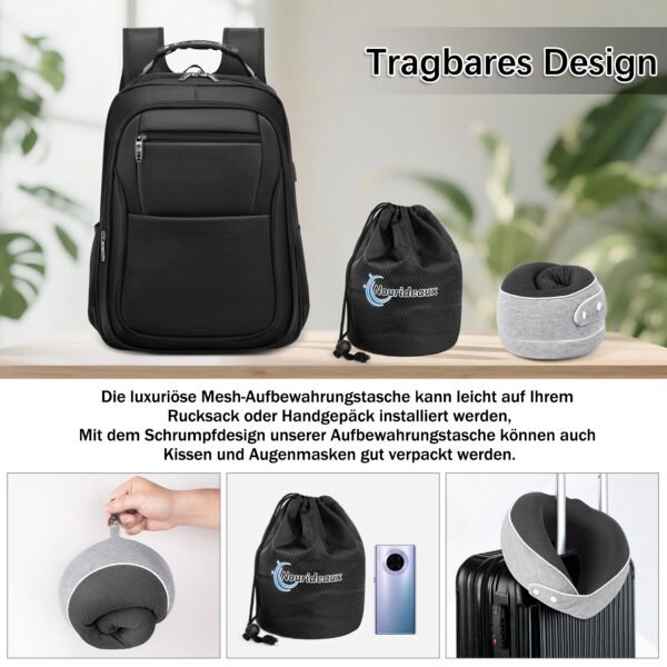 Nourideaux Comfy Travel Neck Pillow Aeroplane & Car Gray - Image 5