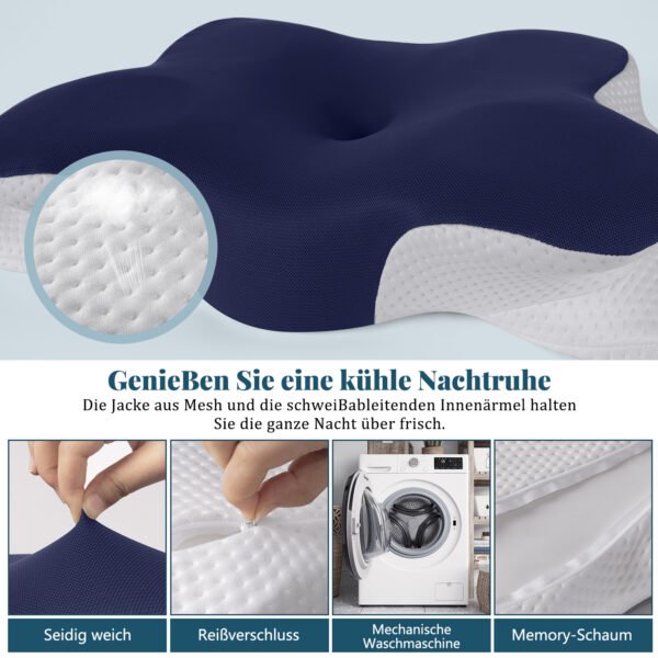 Nourideaux Pillow Neck Pain Memory Foam Ergonomic Pillow - Image 6